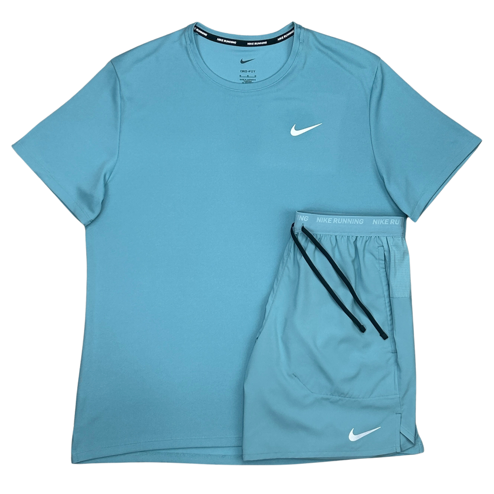 Nike Denim Turquoise Shorts Set