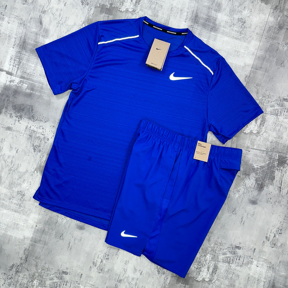 Nike Miler 1.0 Royal Blue + Royal Blue Challenger Shorts Set