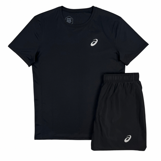 Asics Black Shorts Set