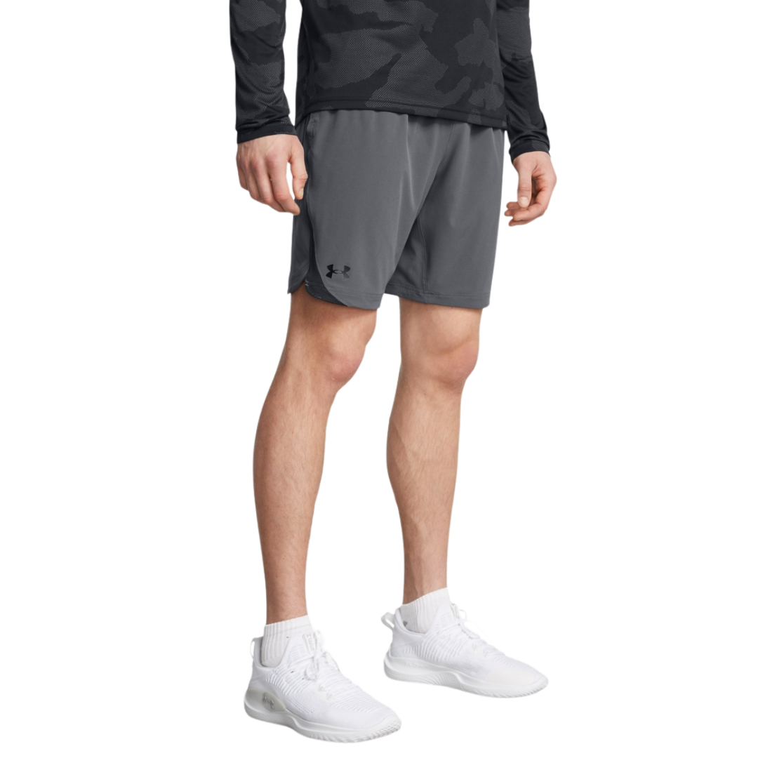 under armour elevated woven 2.0 graphic shorts 'grey/black'